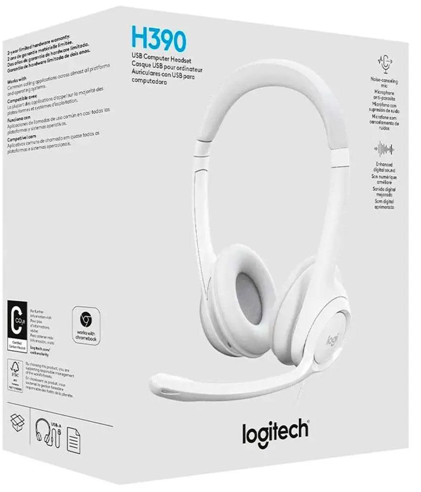 Logitech USB Headset H390 - White