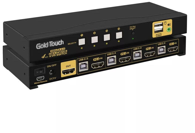 GOLD TOUCH KVM SWITCH 4 ports HDMI 2.0 GOLD TOUCH