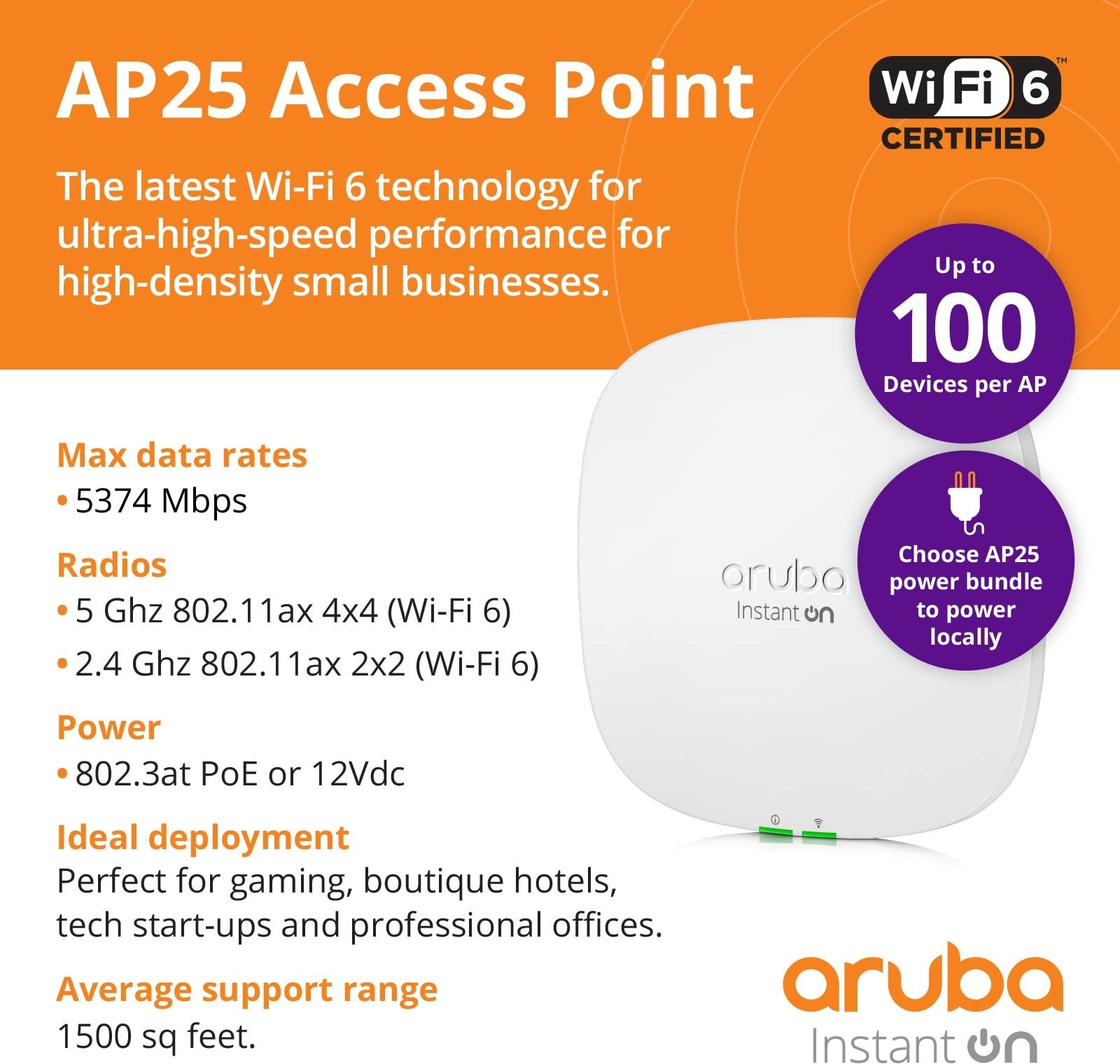aruba ACCESS POINT Instant On AP25 Aruba
