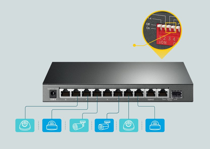 TP-LINK SWITCH 10 PORT GIGA WITH 8PORT POE 63W TP LINK