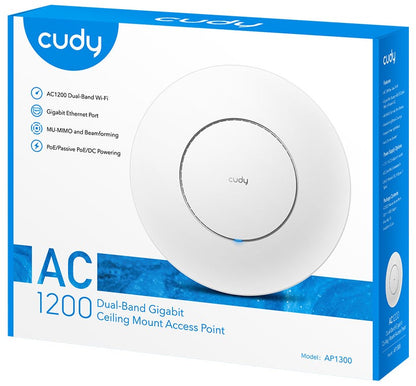 Cudy ACCESS POINT AC1200 Dual-Band Gigabit Ceiling Mount Access Point Mesh AP1300 Cudy