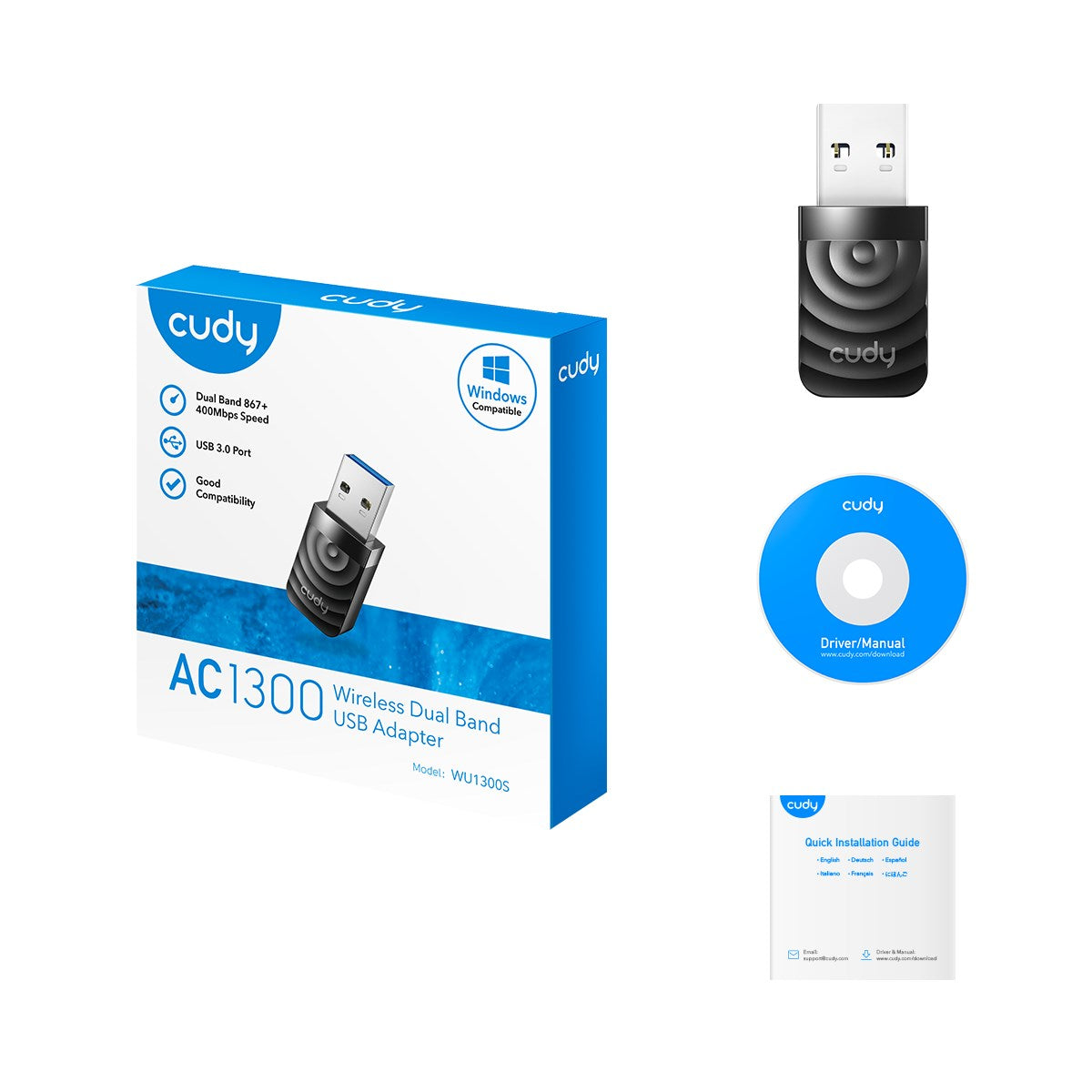 Cudy WIRELESS WU1300S-IL Wireless Dual-Band Mini USB 3.0 CUDY