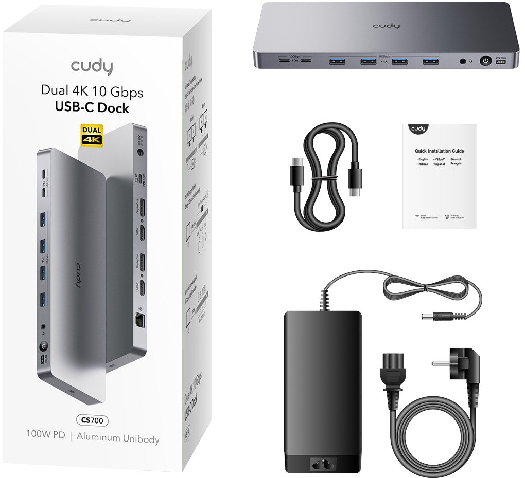 CUDY CS700 13-IN-1 10Gbps USB-C Dual 4K Docking