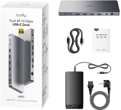 CUDY CS700 13-IN-1 10Gbps USB-C Dual 4K Docking
