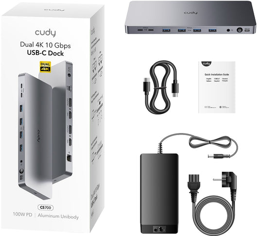 CUDY CS700 13-IN-1 10Gbps USB-C Dual 4K Docking