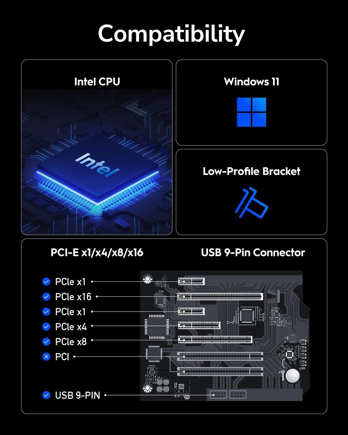 Cudy WIRELESS BE9300 Wi-Fi 7 Bluetooth 5.4 PCI-E Adapter WE9300 CUDY
