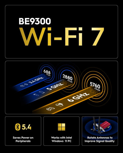 Cudy WIRELESS BE9300 Wi-Fi 7 Bluetooth 5.4 PCI-E Adapter WE9300 CUDY
