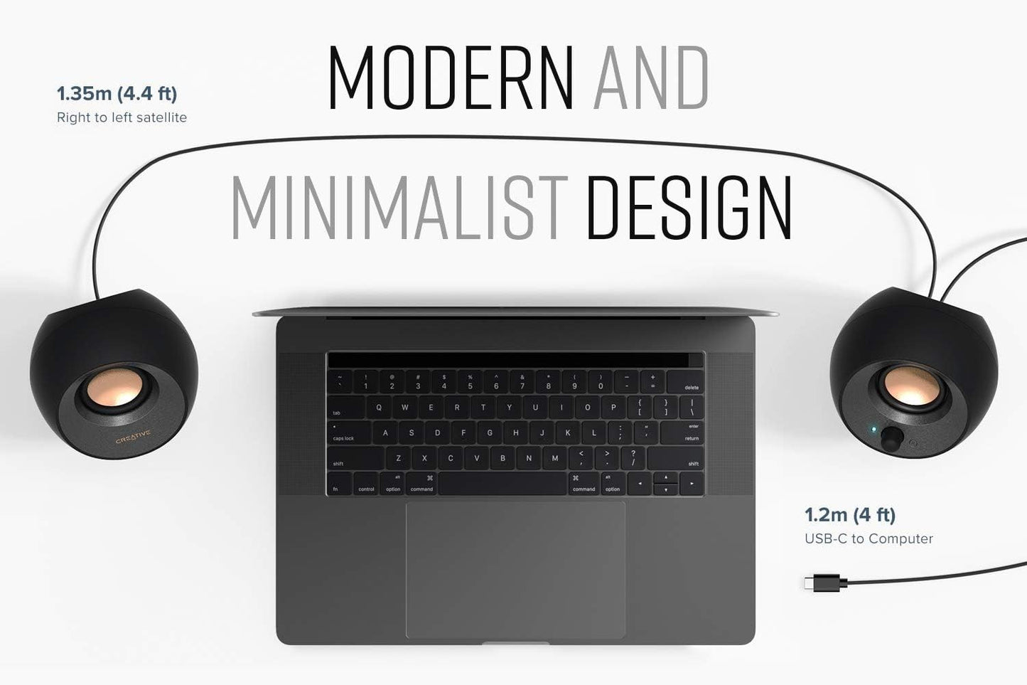 Creative Pebble V3 Minimalistic 2.0 USB-C Speakers with Bluetooth® 5.0