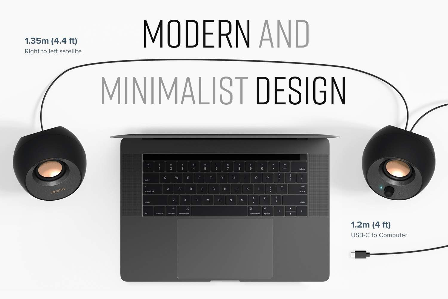 Creative Pebble V3 Minimalistic 2.0 USB-C Speakers with Bluetooth® 5.0