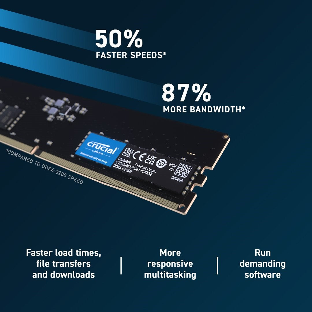 CRUCIAL 64GB DIMM DDR5 6400Mhz CL46 (16Gbit) Crucial