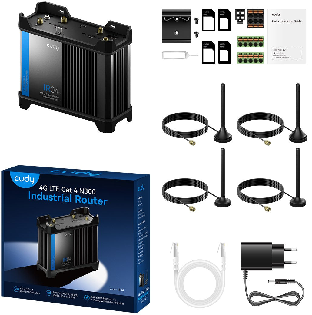 Cudy ROUTER 4G LTE Cat. 4 N300 Industrial Wi-Fi CUDY