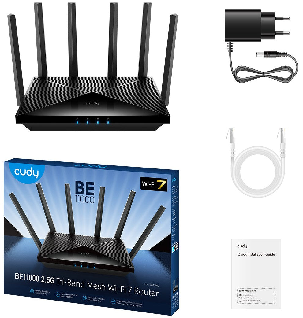 Cudy ROUTER BE6500 2.5GB Wi-Fi 7 WR650 Cudy