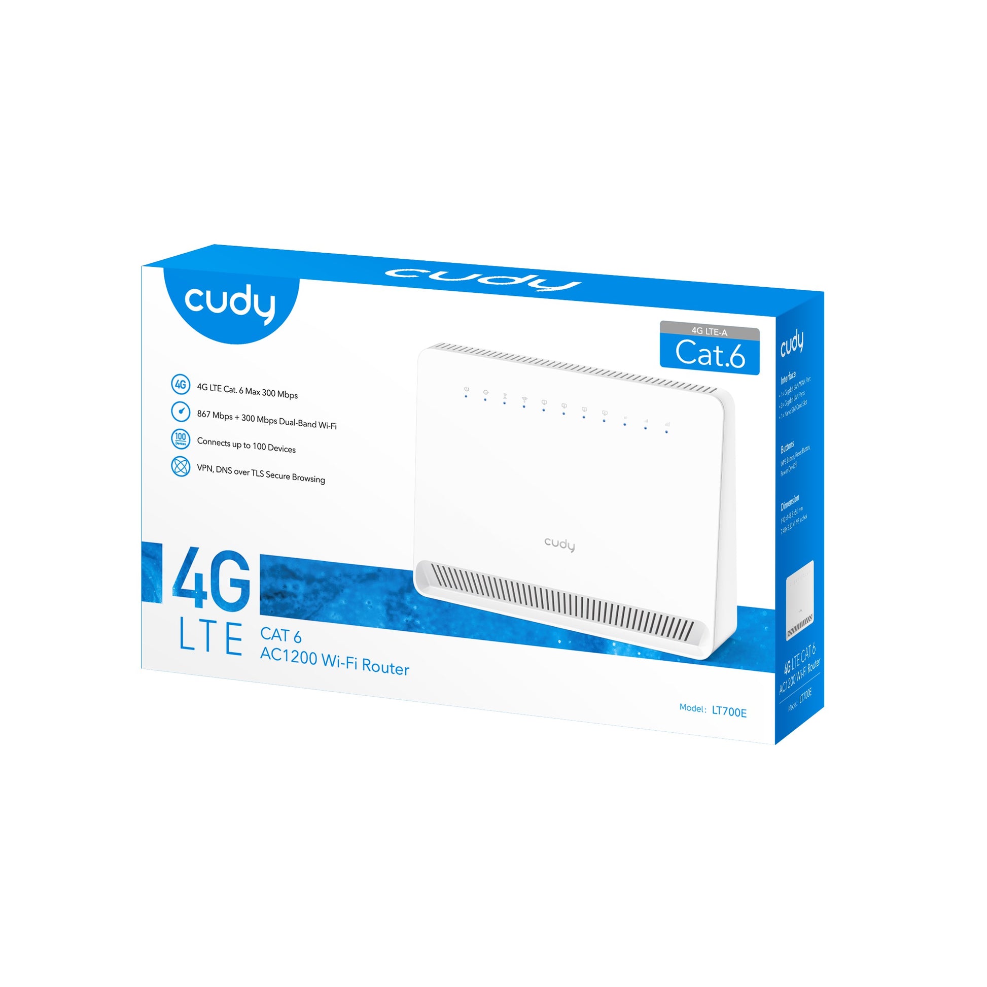 Cudy ROUTER 4G LTE-Cat6 AC1200 Dual-Band Wi-Fi LT700E Cudy