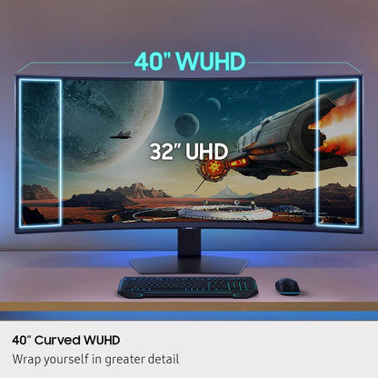 SAMSUNG 40" Odyssey G7 G75F 180Hz - UHD Curved Gaming Monitor