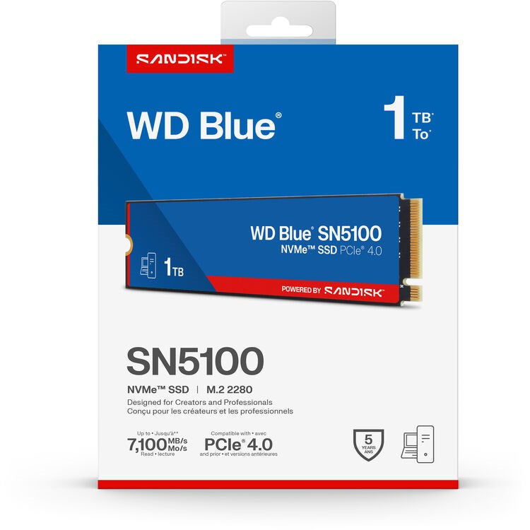 WD SSD 1TB M.2 PCIe 4.0 x4 2280 SN5100 Blue