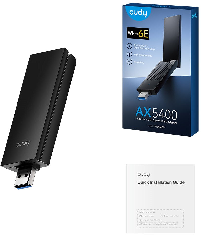 Cudy WIRELESS AX5400 High-Gain USB 3.0 Wi-Fi 6E Adapter CUDY