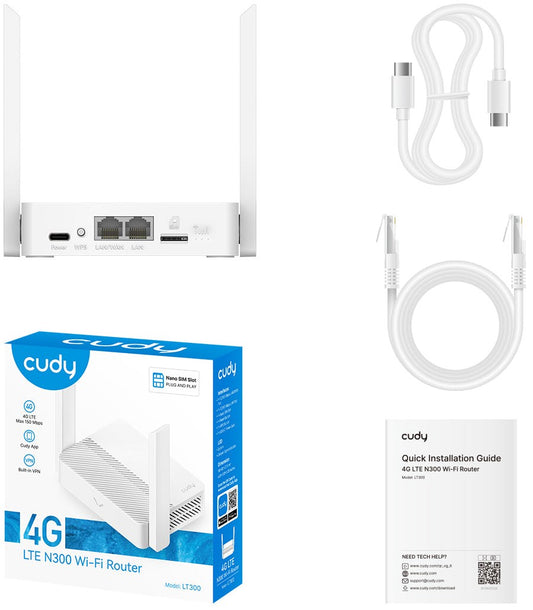 Cudy ROUTER with USB-C LT300-C 4G N300 Wi-Fi Cudy