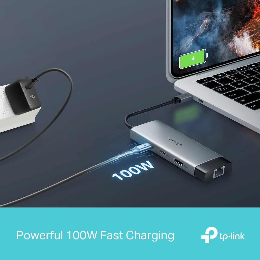 TP-Link 6-in-1 UH6120C Hub 1XHDMI 1XLAN 1XUSB-C PD X2USB-A