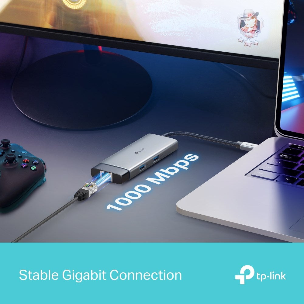 TP-Link 6-in-1 UH6120C Hub 1XHDMI 1XLAN 1XUSB-C PD X2USB-A