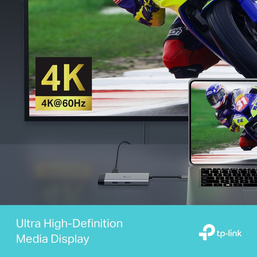 TP-Link 6-in-1 UH6120C Hub 1XHDMI 1XLAN 1XUSB-C PD X2USB-A