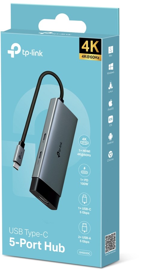 TP-Link UH5020C 5-in-1 1XHDMI 1XUSB-C PD 1XUSB-A