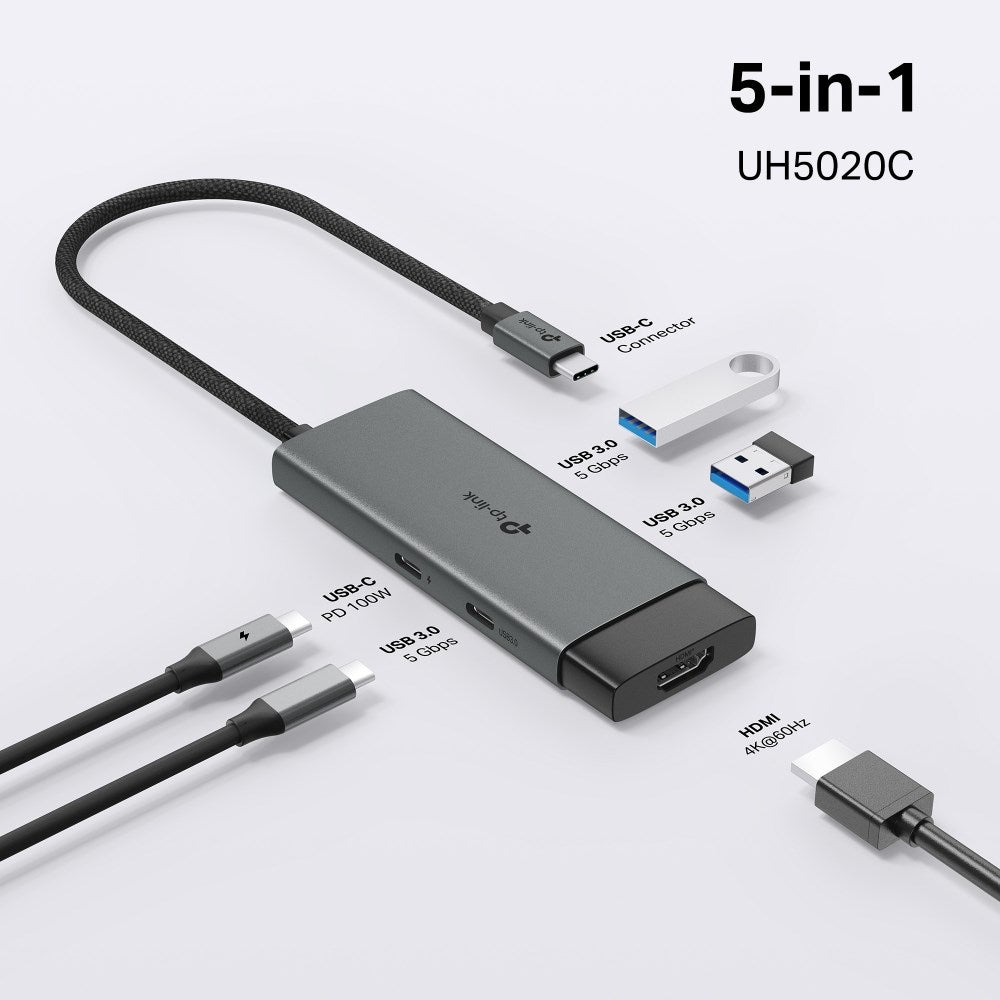 TP-Link UH5020C 5-in-1 1XHDMI 1XUSB-C PD 1XUSB-A