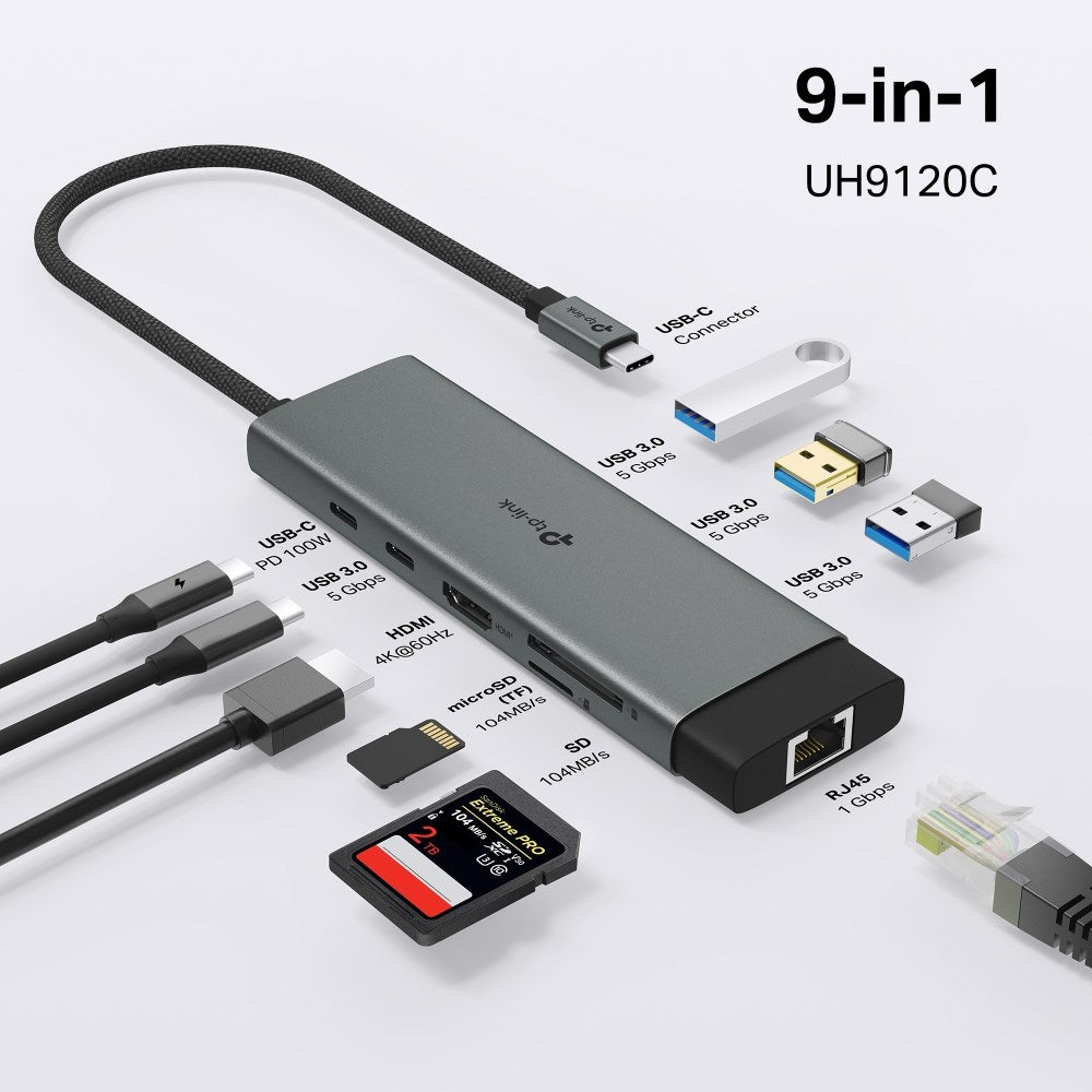 TP-LINK TP‑Link UH9120C USB Type‑C 9‑in‑1 Hub