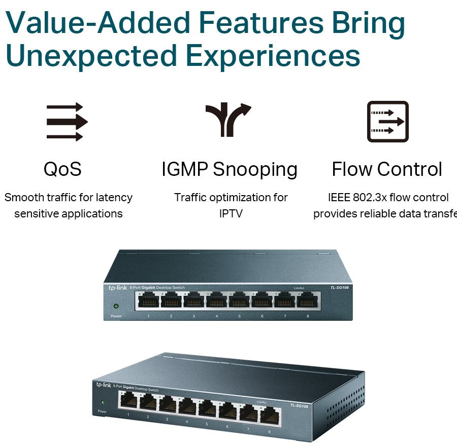 TP-LINK SWITCH 8PORT 10 - 100 - 1000 TP-LINK