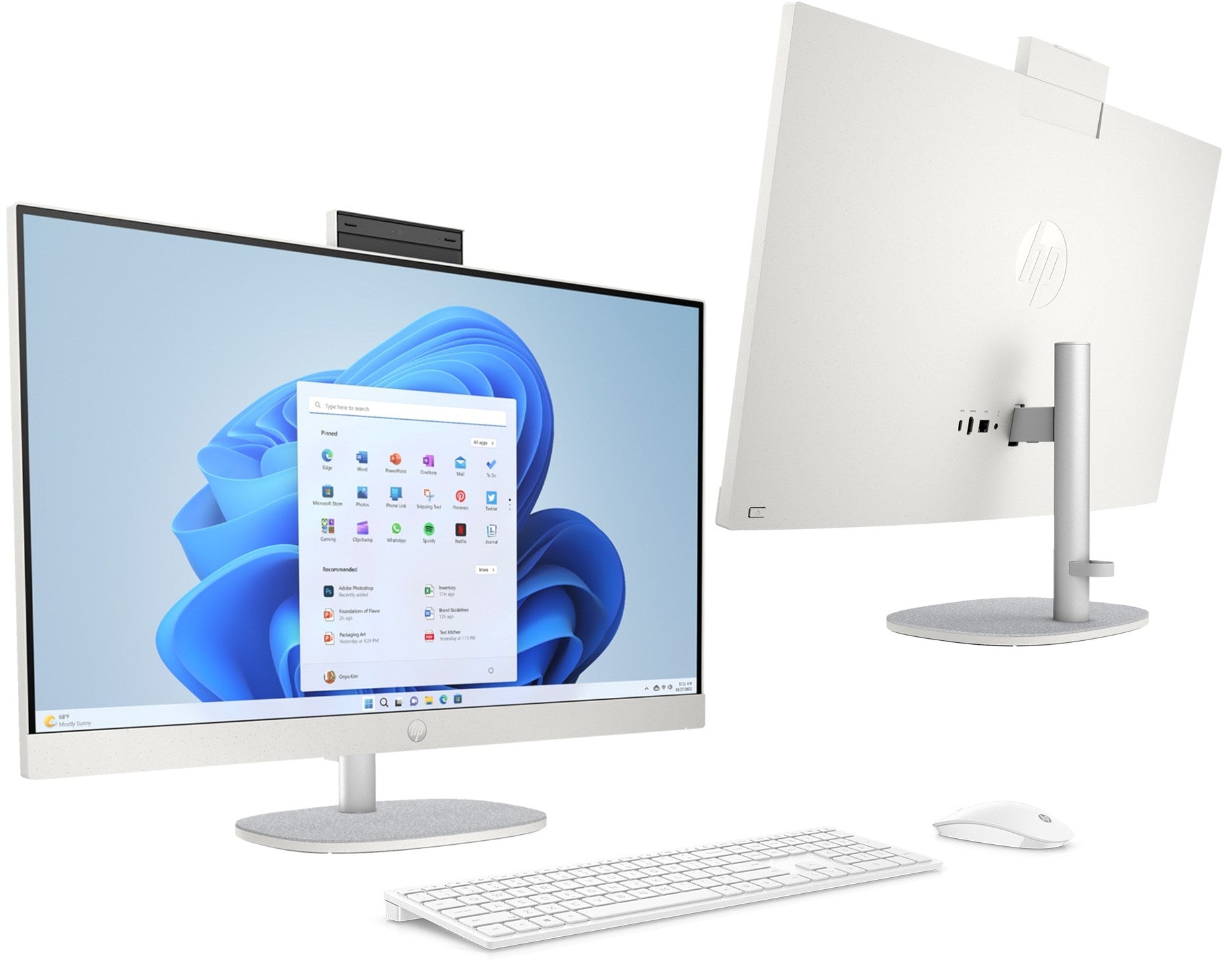 HP AIO 27 FHD i5-1355U - 512SSD - WHITE - 16GB (2x8GB)