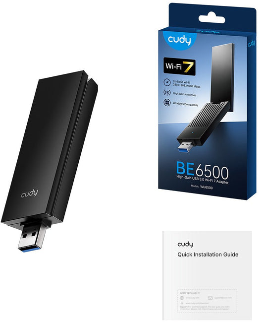 Cudy WIRELESS BE6500 Tri-Band Wi-Fi7 USB 3.0 Adapter CUDY