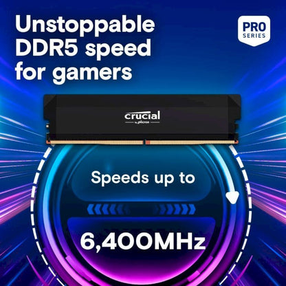 CRUCIAL 16GB DIMM DDR5 6400Mhz CL38 Crucial Pro OC Black