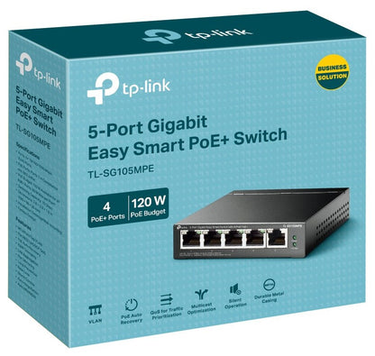 TP-LINK SWITCH 5-PORT GIGA EASY SMART WITH 4-PORT POE+ 120W TP-LINK