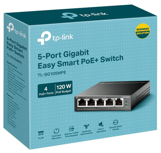 TP-LINK SWITCH 5-PORT GIGA EASY SMART WITH 4-PORT POE+ 120W TP-LINK