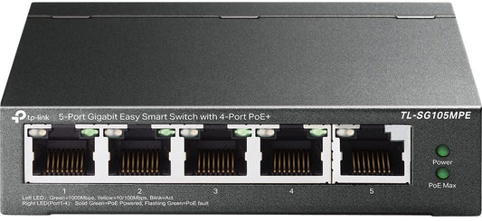 TP-LINK SWITCH 5-PORT GIGA EASY SMART WITH 4-PORT POE+ 120W TP-LINK