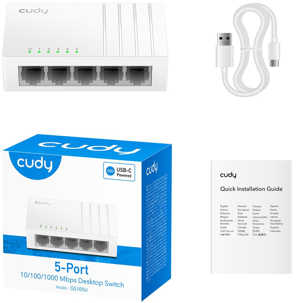 Cudy SWITCH 5-PORT Gigabit Switchwith USB-C GS105U Cudy