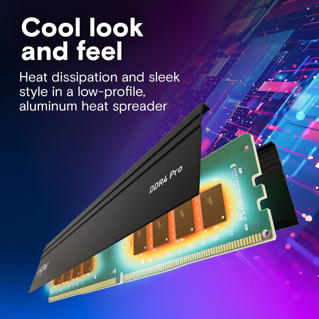 CRUCIAL 64GB (2x32 GB) DESKTOP DDR4 3200MHz Crucial Pro - 64GB (2x32 GB) DESKTOP DDR4 3200MHz Crucial Pro